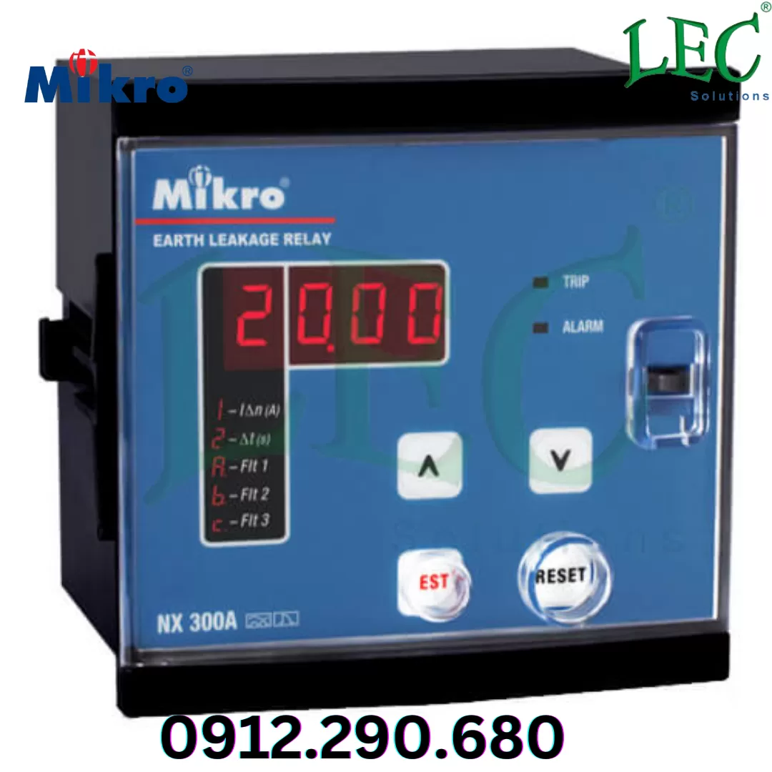 Rơ le bảo vệ dòng rò Mikro loại gắn mặt tủ NX300A-230A