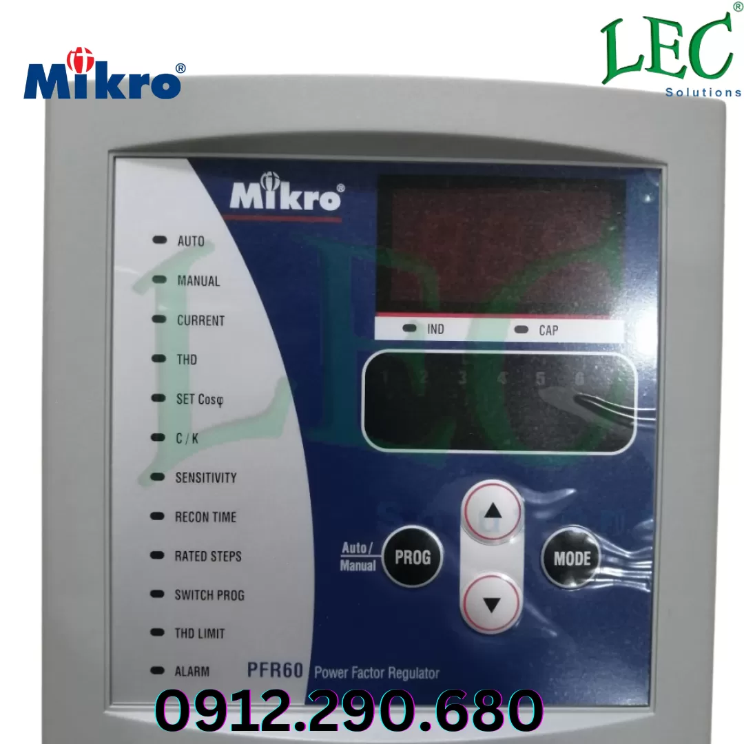 Bộ điều khiển tụ bù công suất Mikro 6 cấp PFR60-415-50