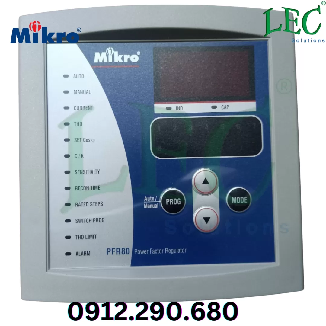 Bộ điều khiển tụ bù công suất Mikro 8 cấp PFR80-220-50
