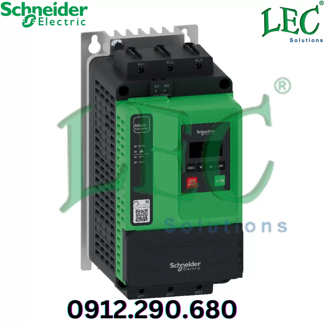 Khởi động mềm Schneider ATS490D32Y 3P 32A 208...600V AC, Us 110...230V AC