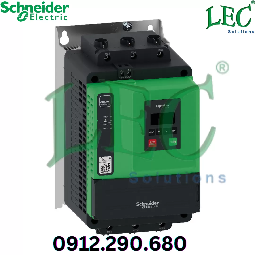 Khởi động mềm Schneider ATS490D88Y 3P 88A 208...600V AC, Us 110...230V AC