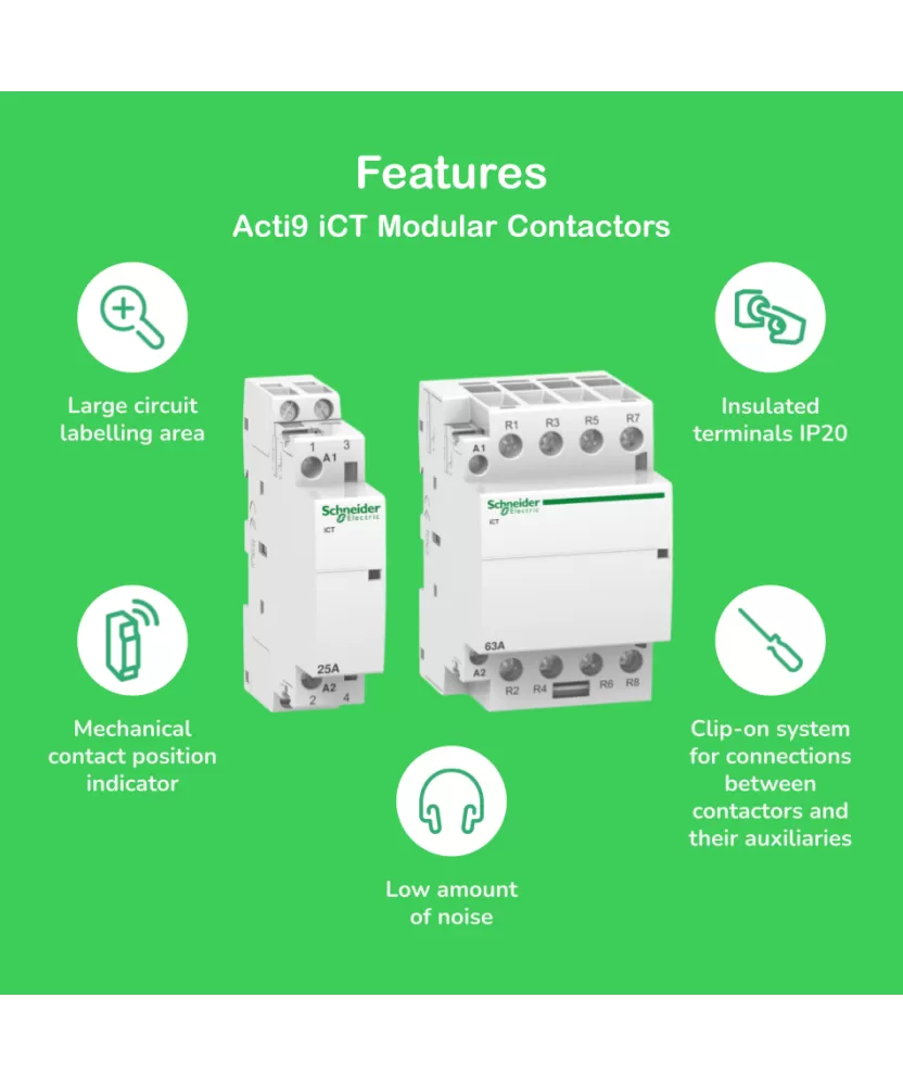 Công Tắc Tơ (Contactor Module) Acti9 iCT Schneider – Đặc Điểm, Thông Số Và Ứng Dụng