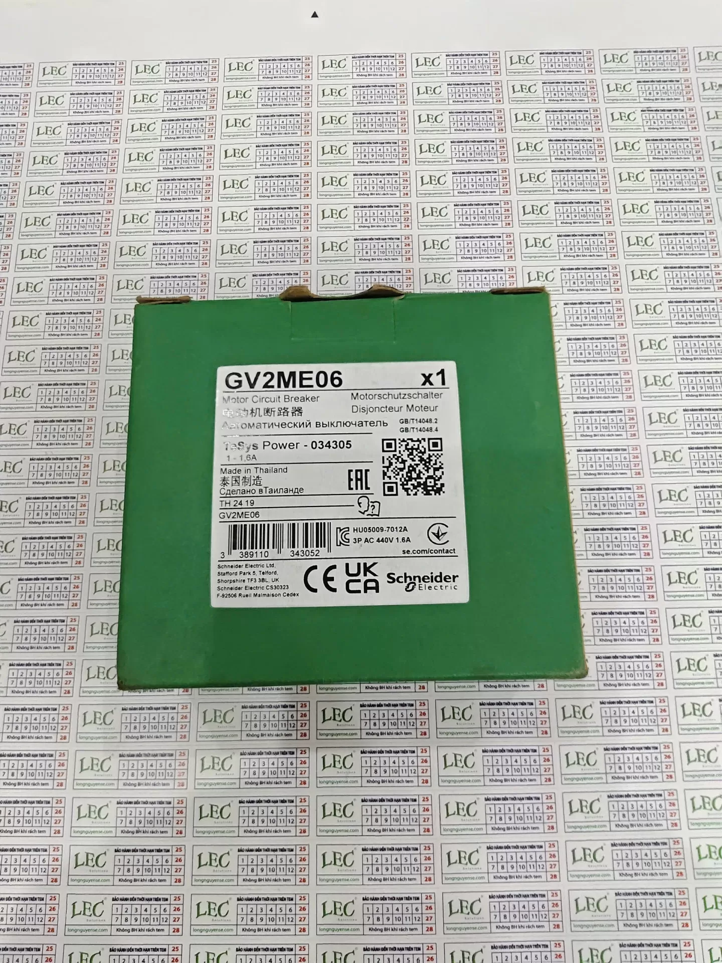 Cầu Dao Bảo Vệ Động Cơ GV2ME06 - 3P 1.0-1.6A