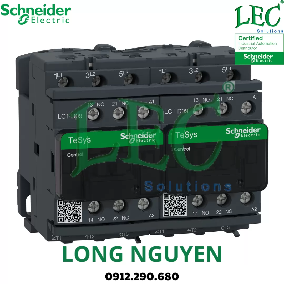 LC2DT25P7 - Changeover Contactor, TeSys Deca, 4P(4NO), AC-1, <= 440V 25A