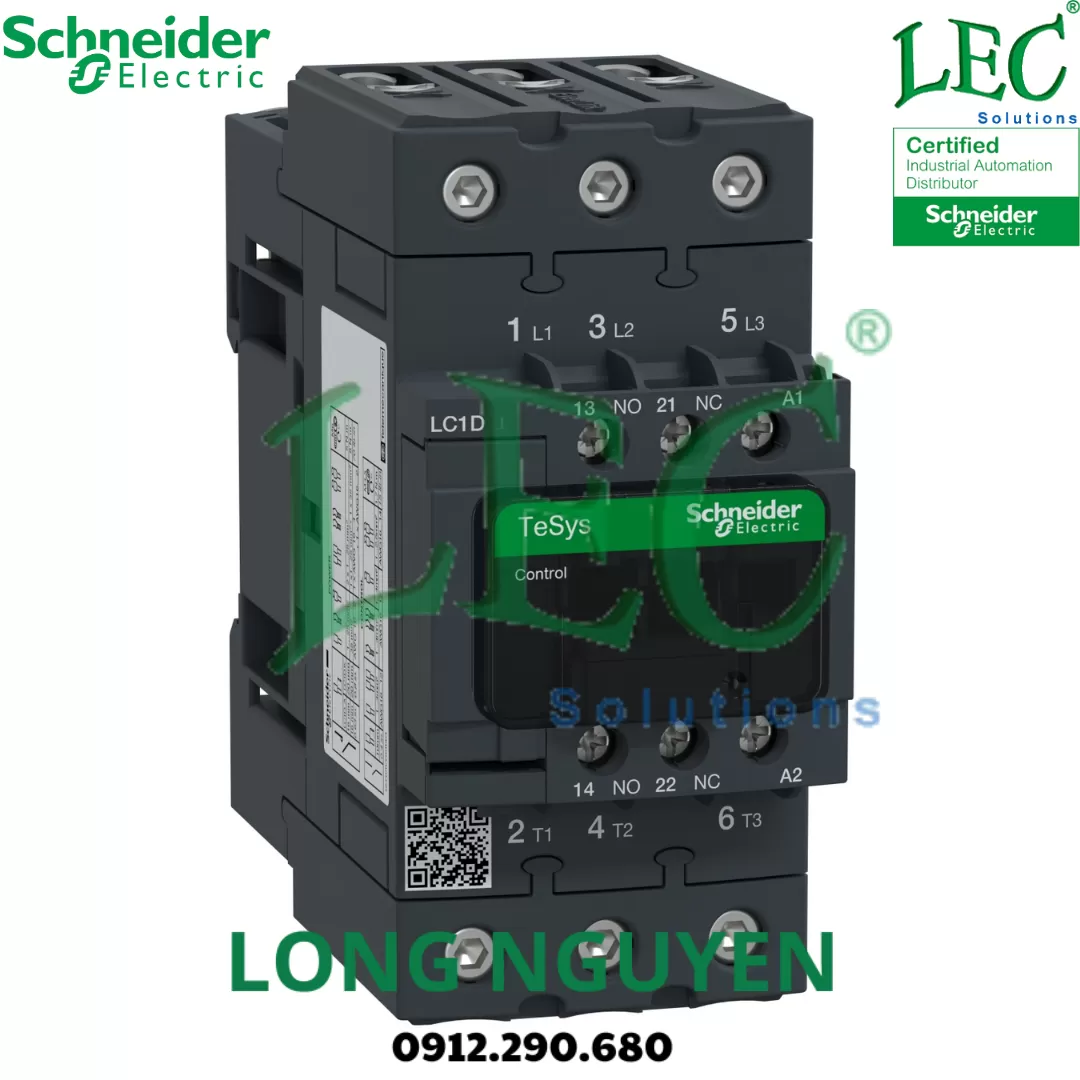 Khởi động từ LC1D50ABD - 3P(3 NO) - AC-3 -  440. V 50 A - 24 V DC coil