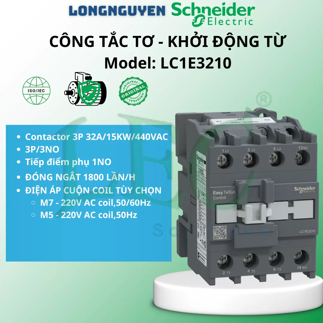 Khởi động từ LC1E3210M7 3P 1NO 15KW 220VAC 50/60HZ
