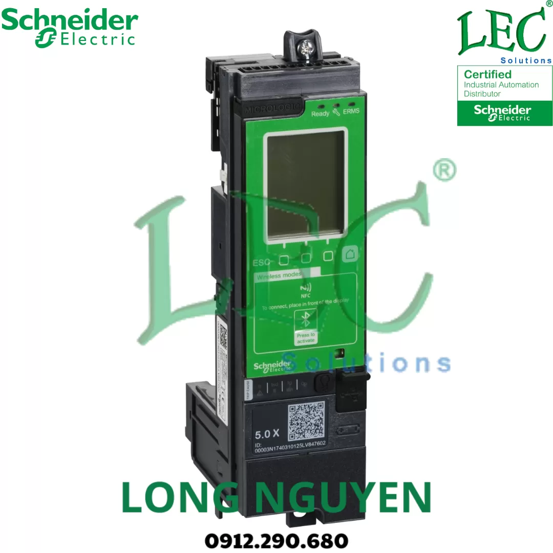 Bộ điều khiển MicroLogic Active 2.0AP, wireless, MasterPacT MTZ1/MTZ2/MTZ3, fix, bảo vệ LI