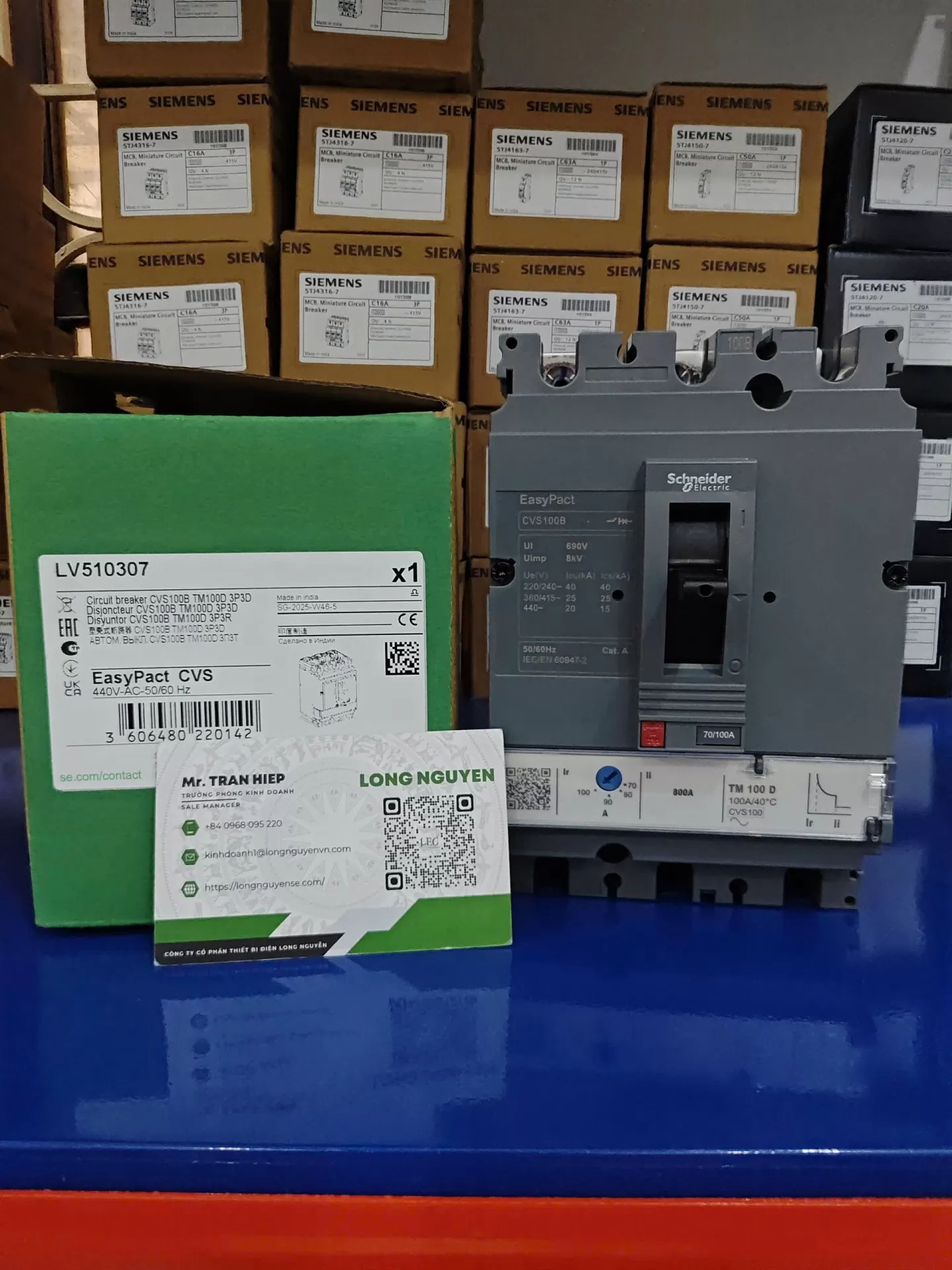 Cầu dao tự động MCCB CVS100B LV510307 - 3P 100A 25kA