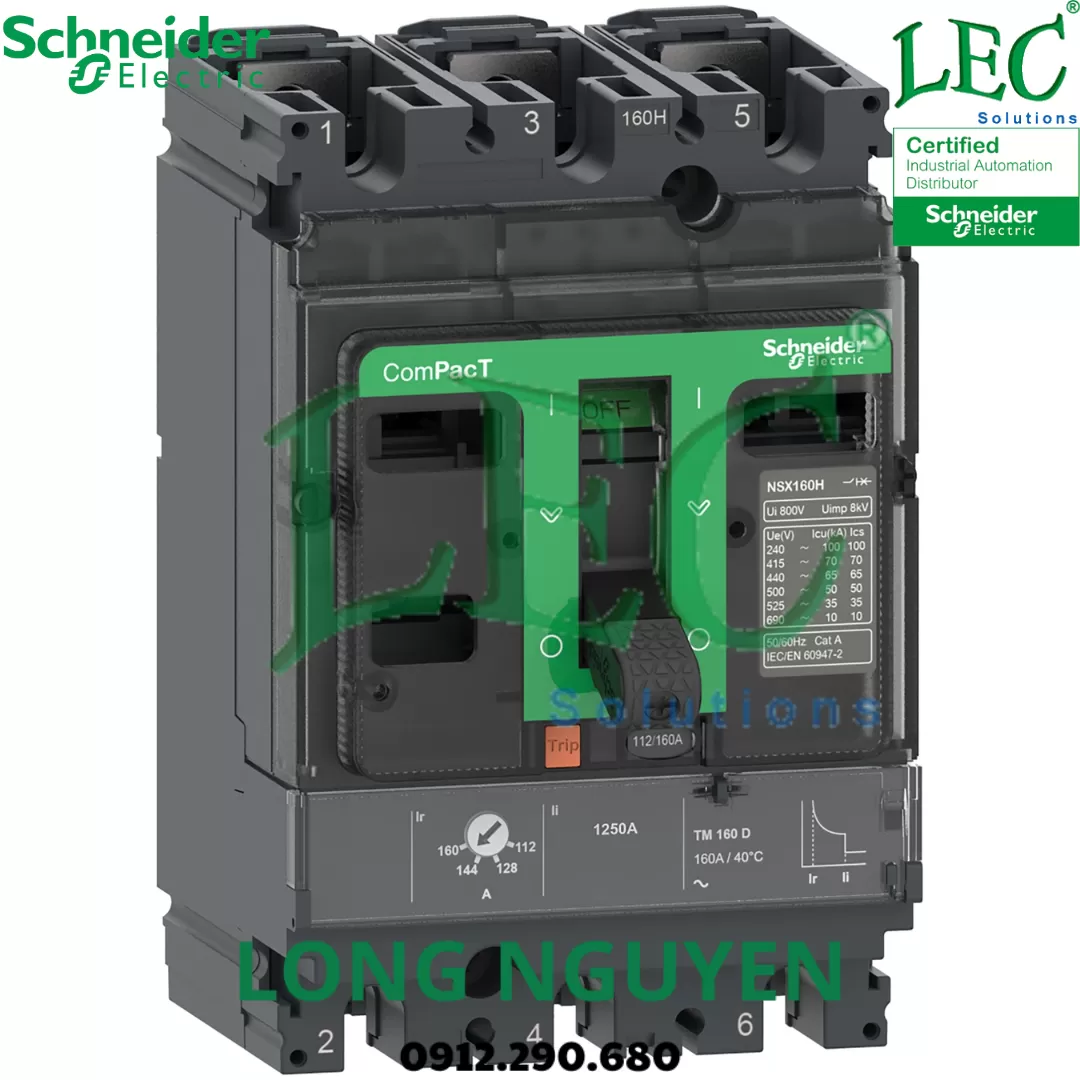 C10F3TM100 - Cầu dao tự động MCCB NSX100F 36kA AC 3P3D 100A TMD