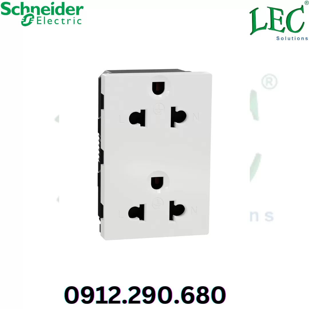 M3TS426UST2_WE Hạt ổ cắm đôi 3 chấu 16A có nắp che, size E(3S)