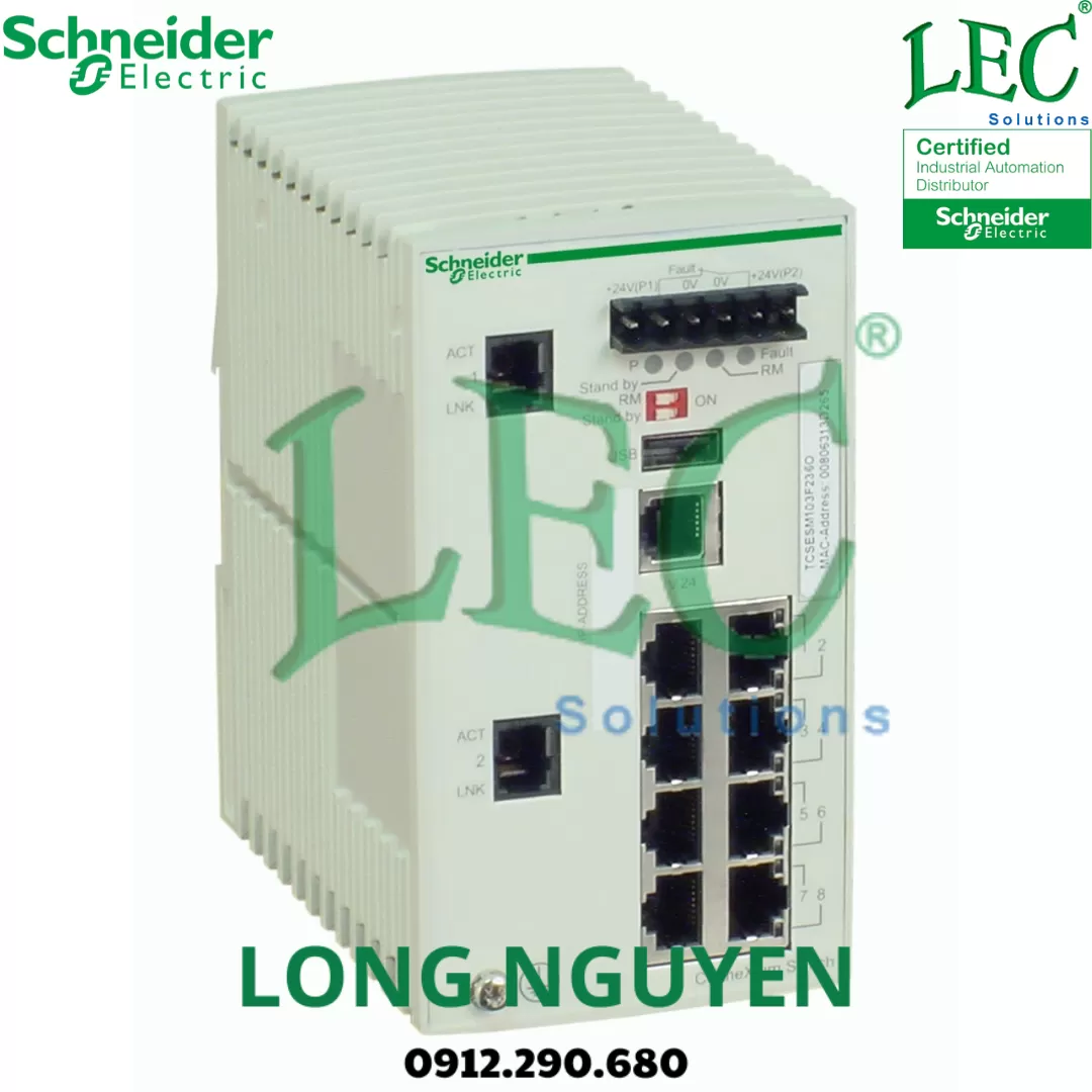 TCSESL043F23F0 - bộ chuyển mạch mạng, Mạng Modicon, quản lý lite, 4 cổng cho cáp đồng