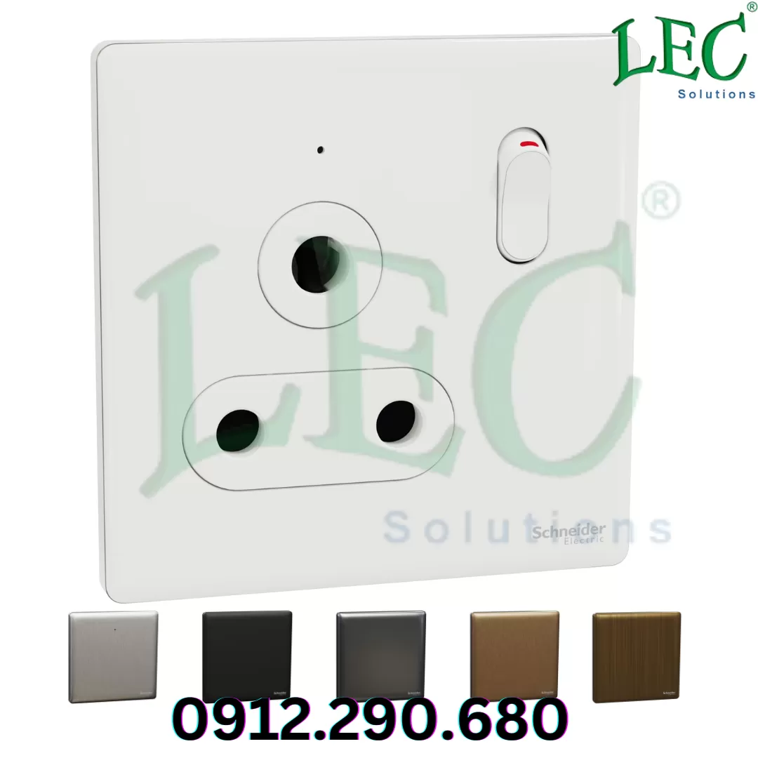 Ổ cắm 3 chân tròn, Unica X, 15A, có công tắc, Đồng thau cổ