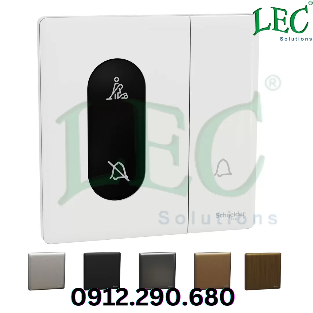 Công tắc chuông báo, Unica X, có biểu tượng DND và PCU, Đen