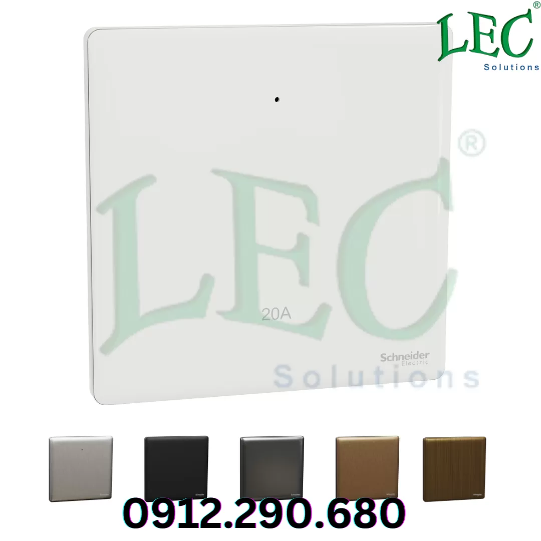 Công tắc đơn 20A 2 cực có LED, Unica X, Đồng thau cổ