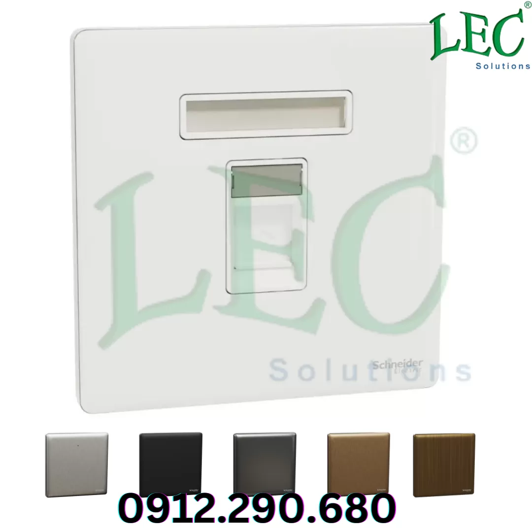 Ổ cắm điện thoại đơn, Unica X, Xám đậm