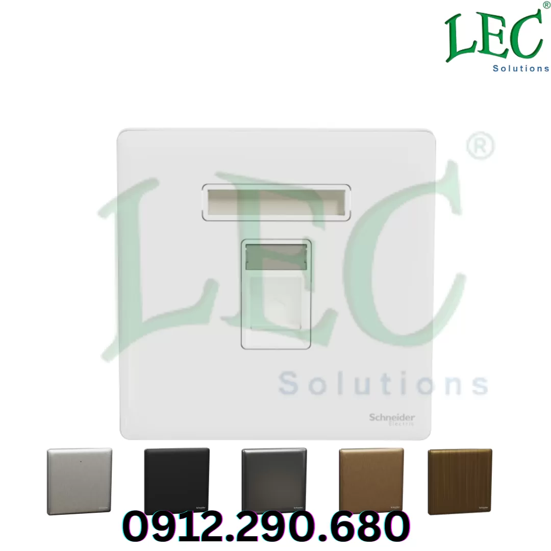 Ổ cắm mạng đơn CAT6, Unica X, Đồng thau cổ