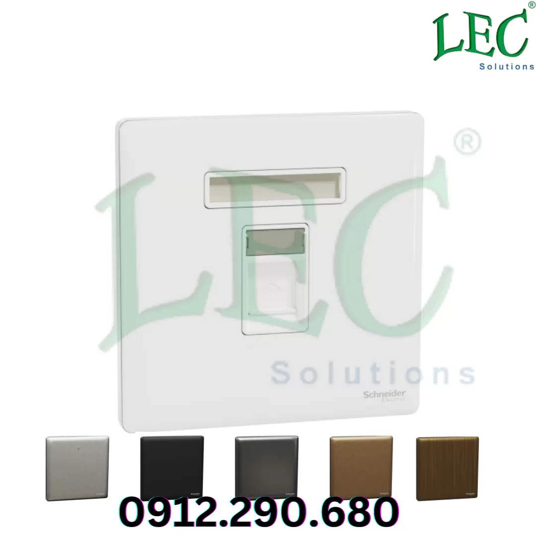 Vỏ dữ liệu UNICA X 1 Gang RJ45,, Đồng thau cổ