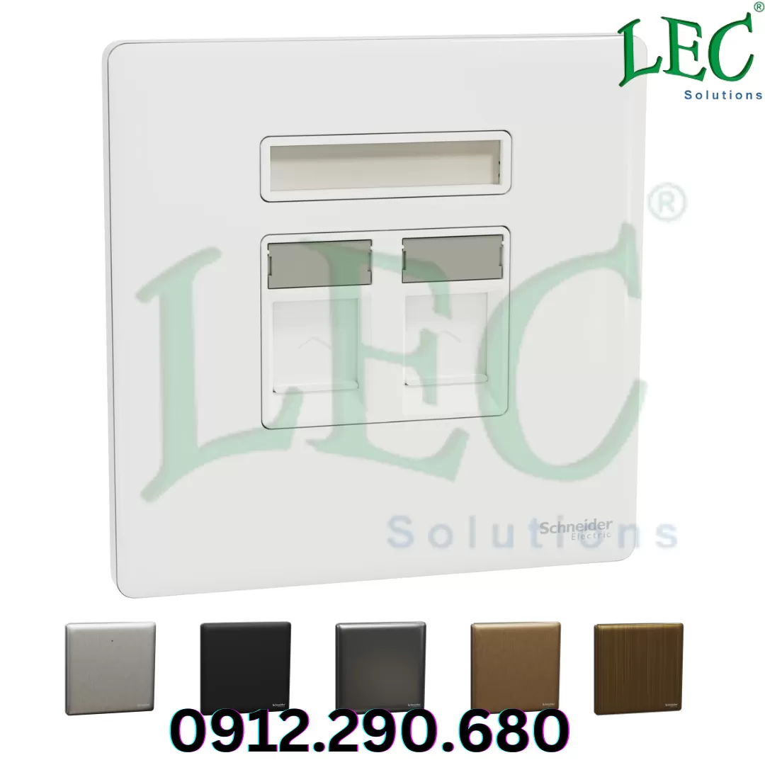 Ổ cắm điện thoại đôi, Unica X, Trắng