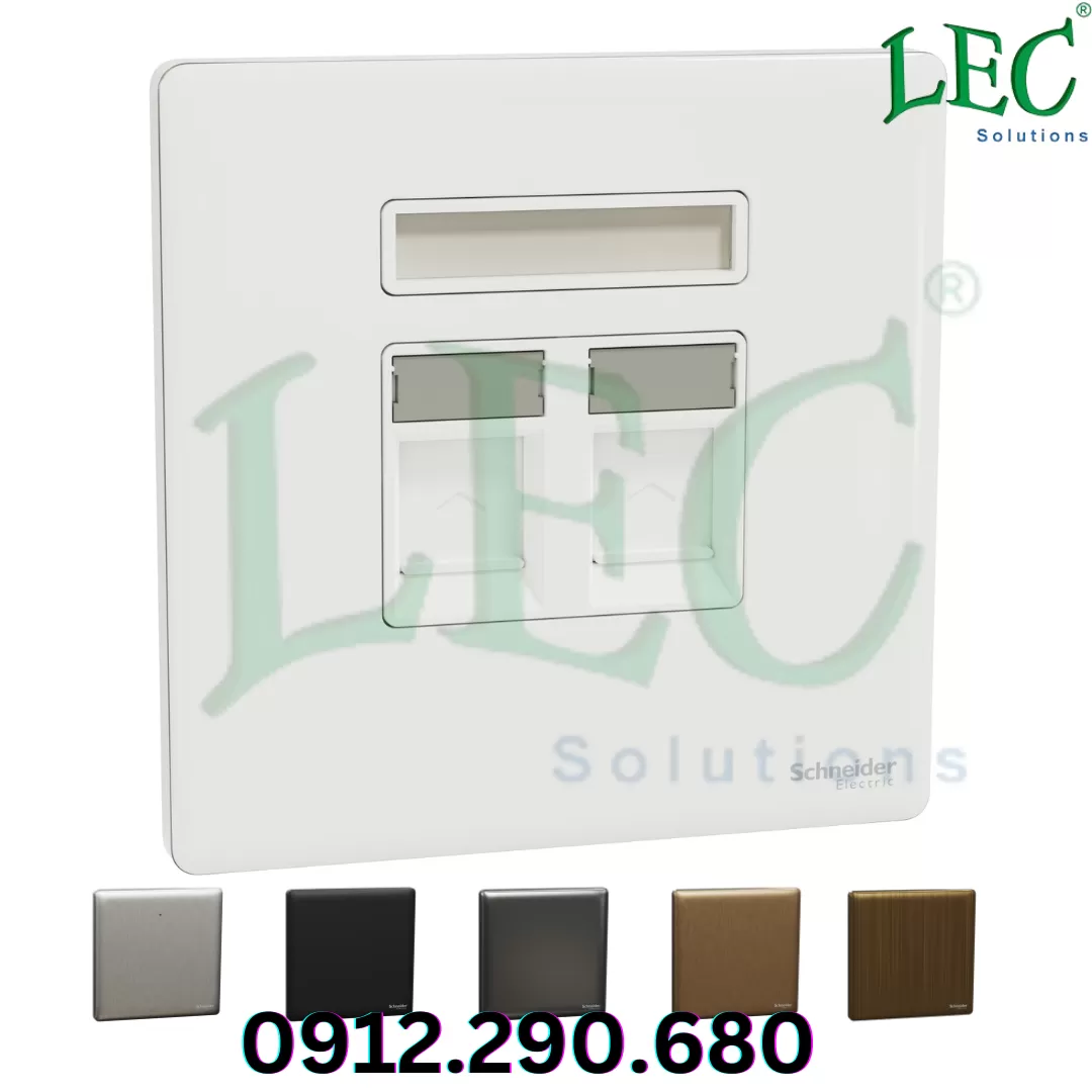 Ổ cắm mạng đôi CAT6, Unica X, Đồng đen