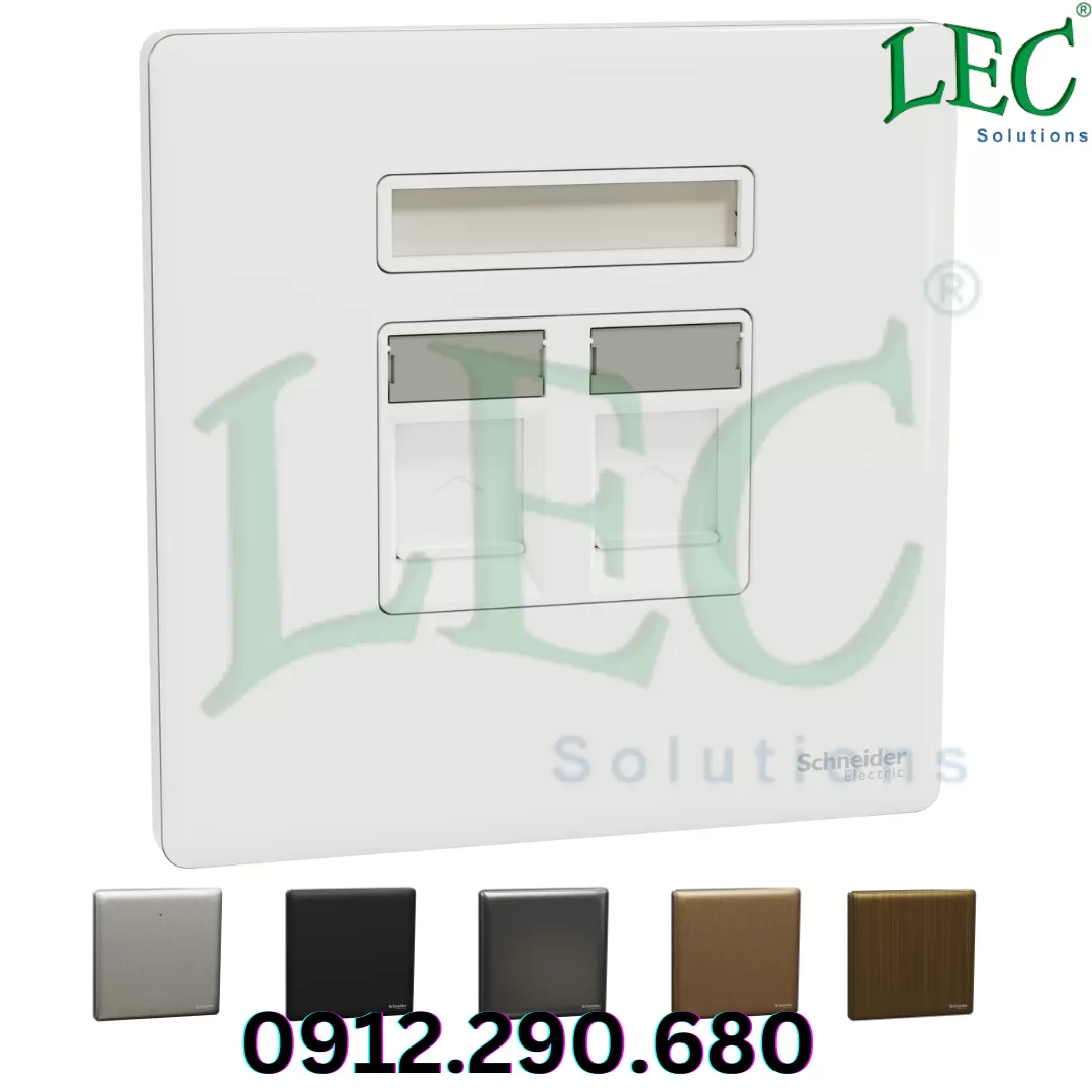 Vỏ dữ liệu UNICA X 2 Gang RJ45,, Đồng đen