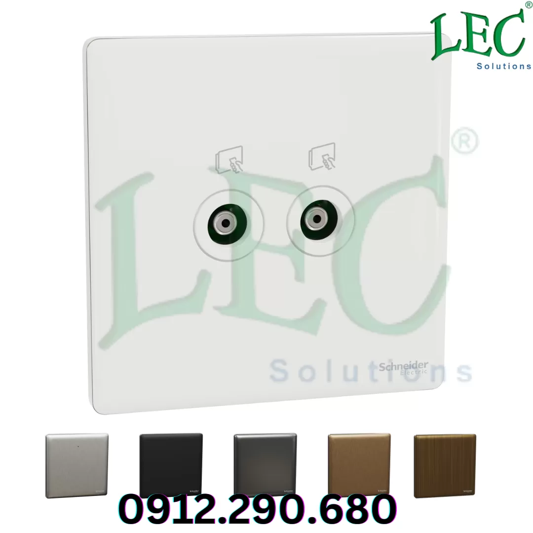 Ổ cắm Tivi,Unica X, 2 cổng, Đen