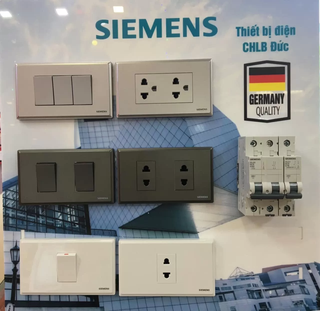 4 Dòng Công Tắc Ổ Cắm Siemens DELTA Arina, Seata, Relfa, Relfa 120