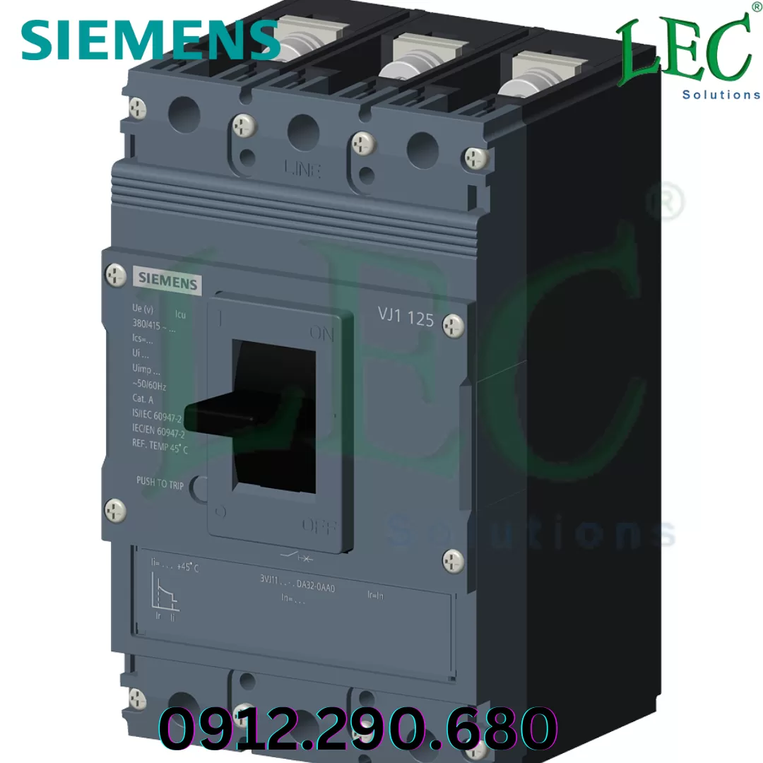 MCCB 3VJ1112-5DA32-0AA0 3P 125A 36kA Fixed Siemens