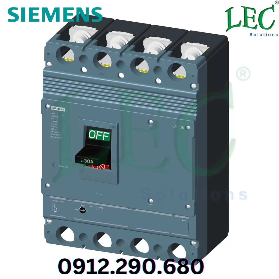 MCCB 3VJ14 4P 630A 55kA Adj Siemens