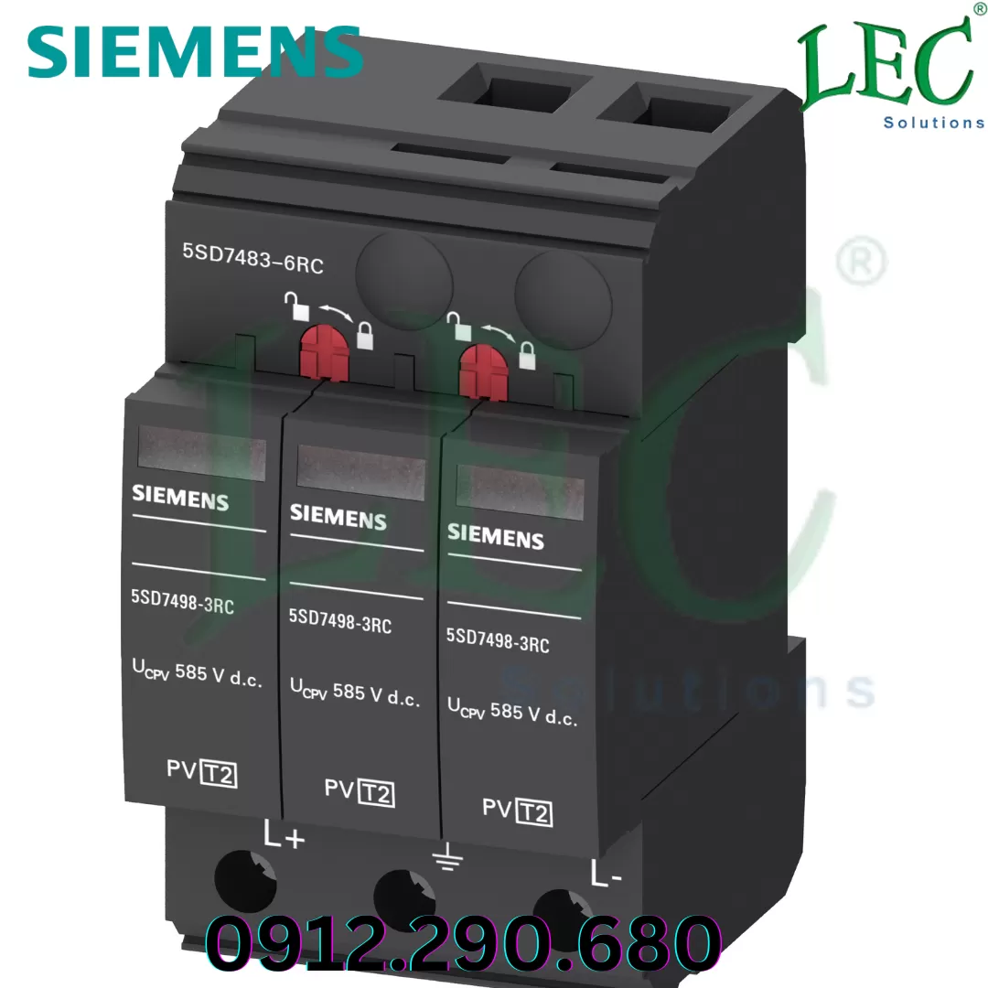 5SD7483-6RC Chống sét lan truyền siemens type 2 2P+V 40kA 1150VDC TNS/TT