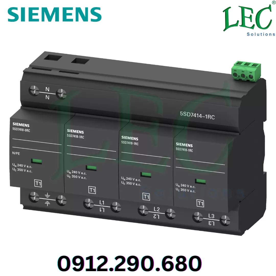 5SD7464-0RC Chống sét lan truyền siemens type 2 4P 40kA 350V TNS/TT